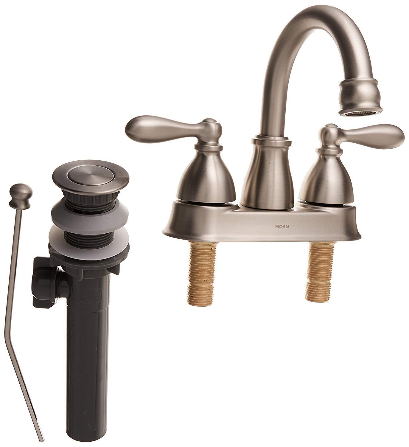 Moen Moen Banbury 4 in. Centerset Double Handle Bathroom Faucet 84943SRN
