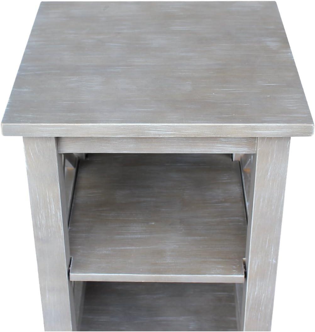 International Concepts Hampton 16" Square Accent End Table in Gray