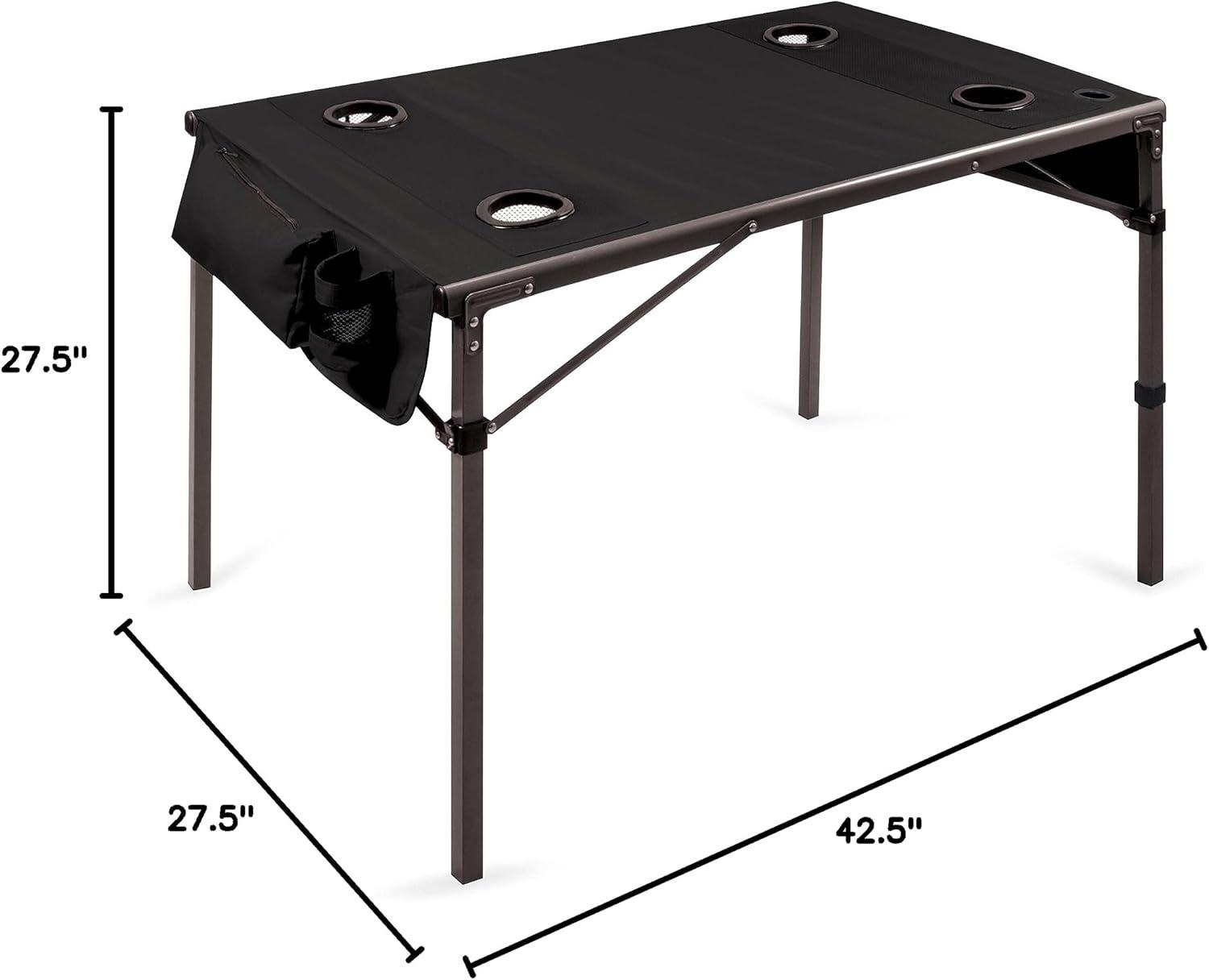 Picnic Time Canvas Travel Table - Black