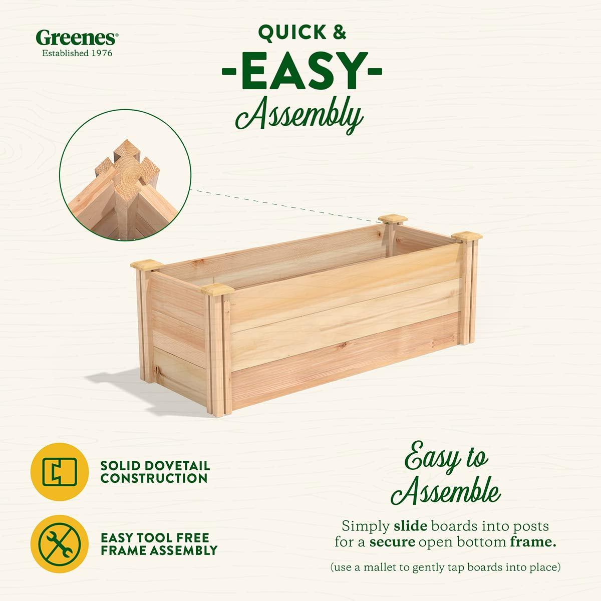 Greenes Fence 48" x 16" x 16.5" Beige Wood and Cedar Raised Garden Kit