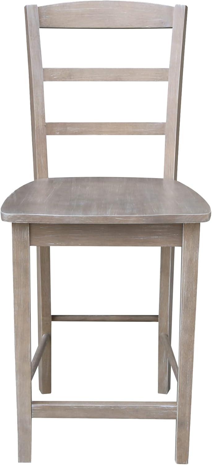 Madrid Washed Gray Taupe 24" Wood Counter Stool