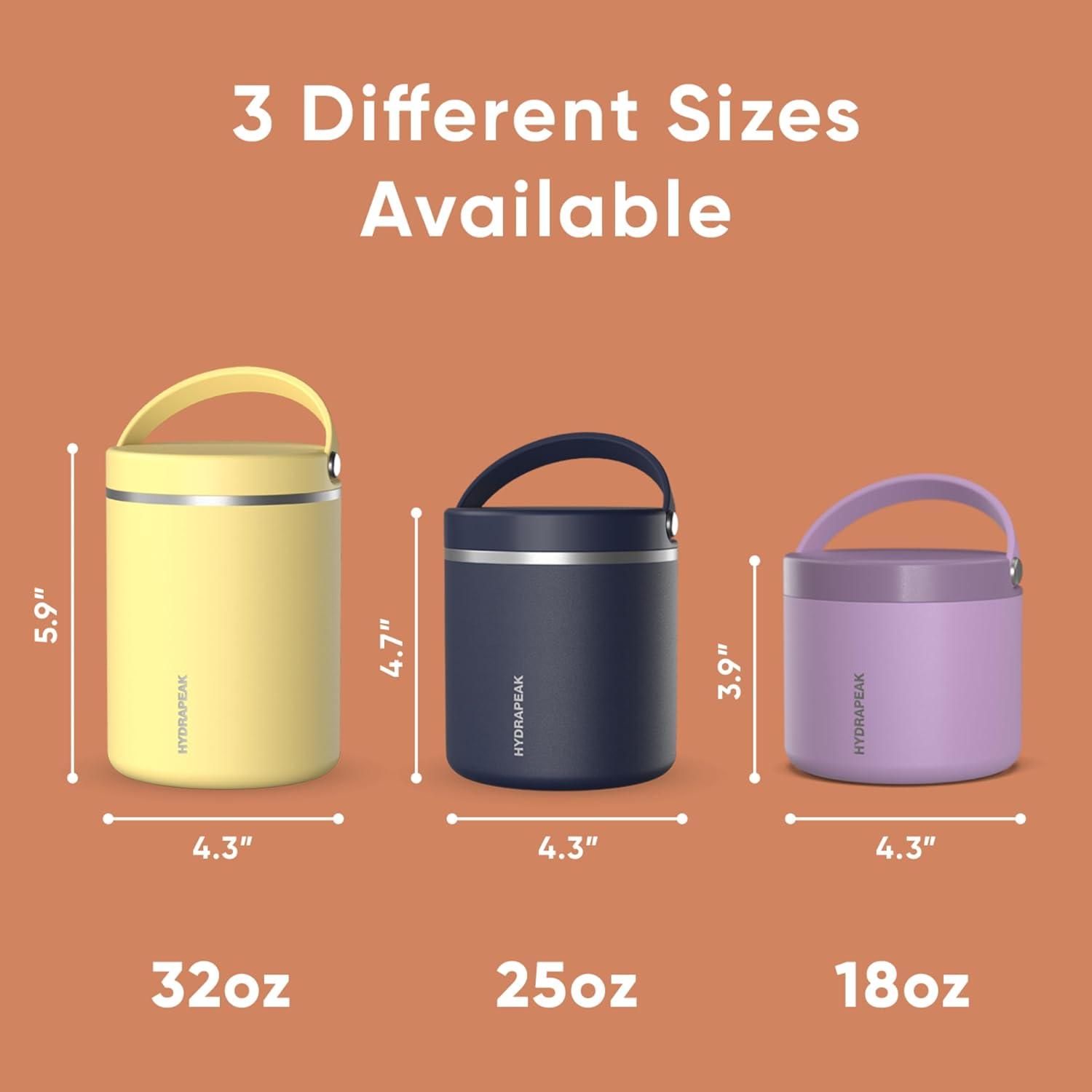 Hydrapeak 32 Oz Stainless Steel Vacuum Insulated Wide Mouth Leak-proof Thermos Food Jar For Hot And Cold, 10 Hours Hot 16 Hours Cold (Gray)