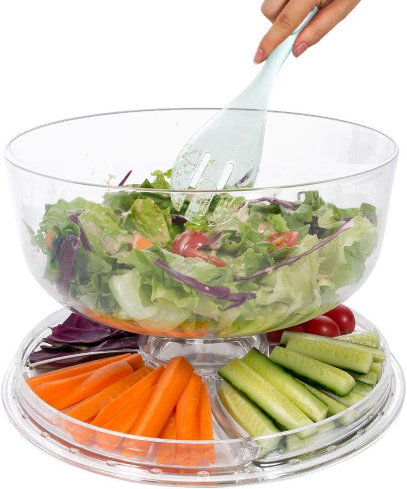 MASTERTOP Cake Stand with Dome Cover - 6 in 1 Cake Stand with Lid, Multi-Functional Wood Serving Platter/Cake Plate/Salad Bowl/Nachos/Punch Bowl, Wedding Cake Stands for Dessert Table