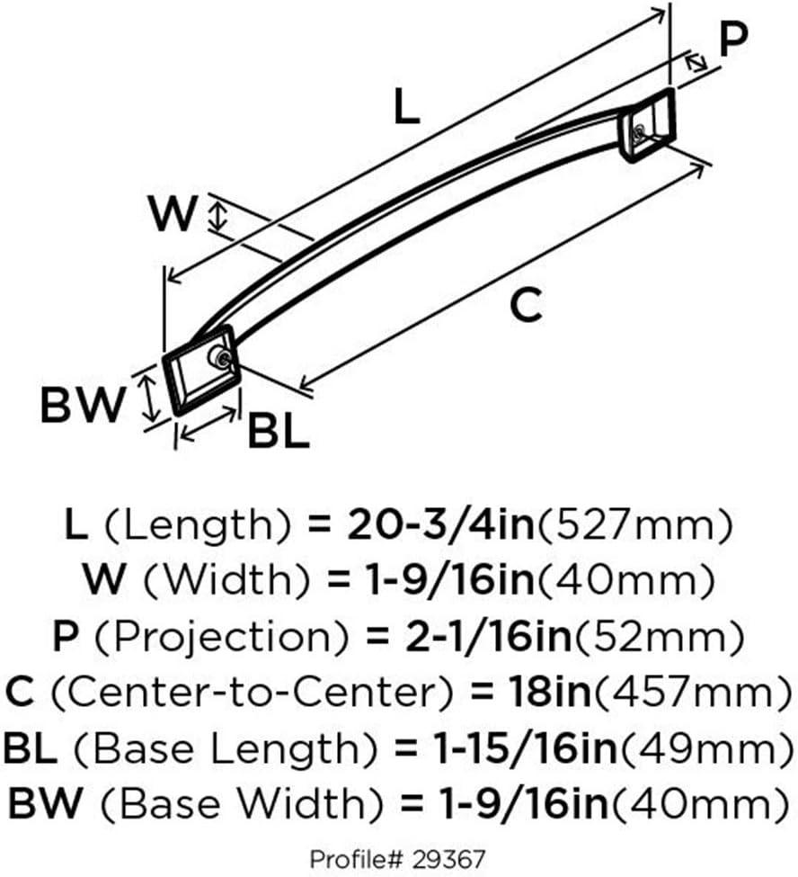 Oil Rubbed Bronze 18'' Appliance Pull with Mounting Hardware