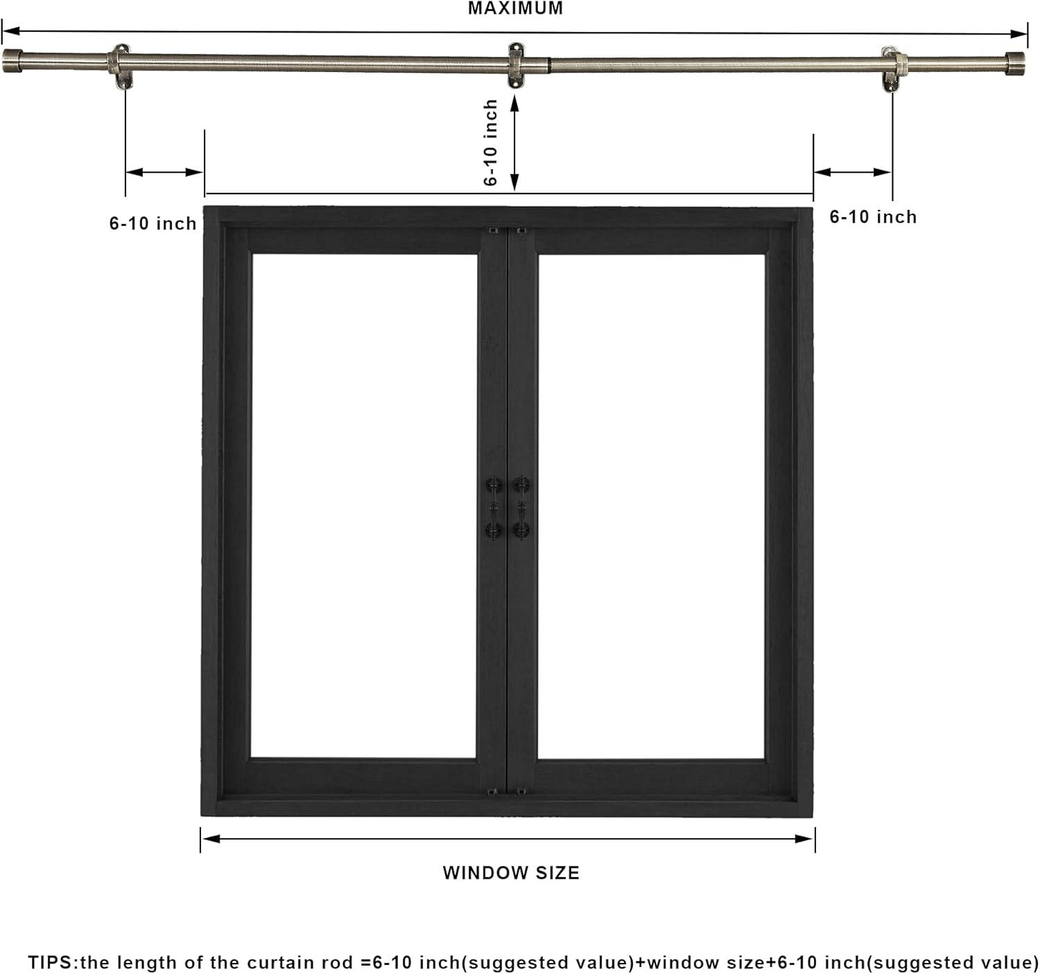 Matte Brushed Grey Adjustable Curtain Rod with Aluminum Brackets