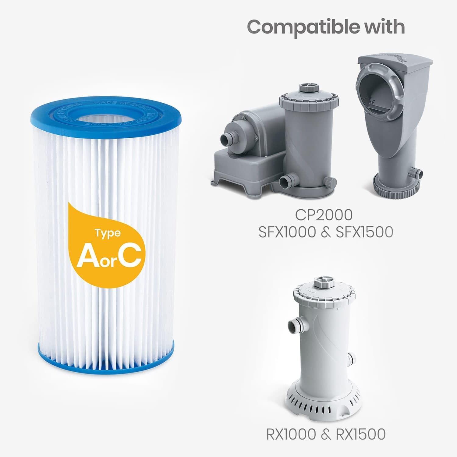 Funsicle Type A/C Filter Cartridge 4-pack White