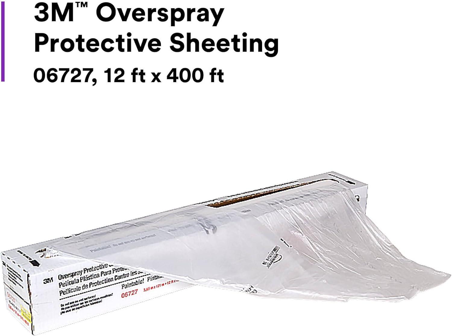 3M Automotive 6727 Overspray Protective Sheeting, 12' x 400'