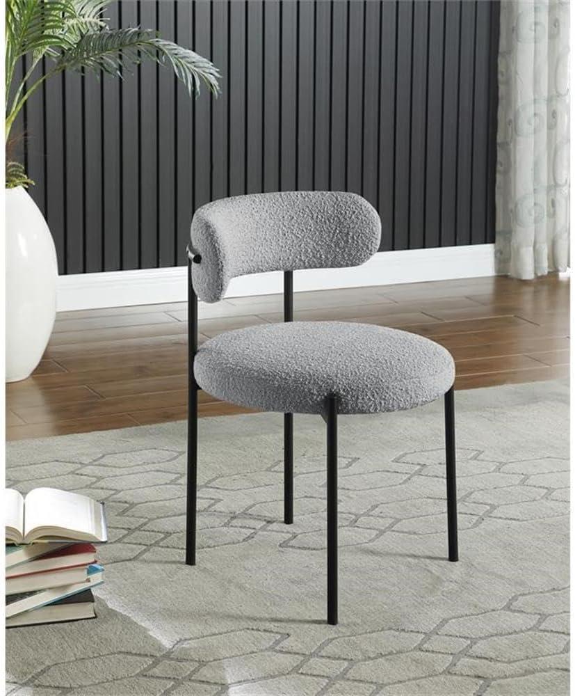 Meridian Furniture Beacon Grey Boucle Fabric Dining Chair