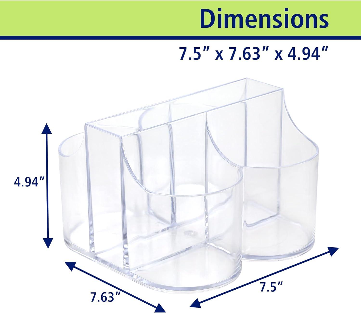 Clear Acrylic 5-Compartment Cutlery and Napkin Organizer