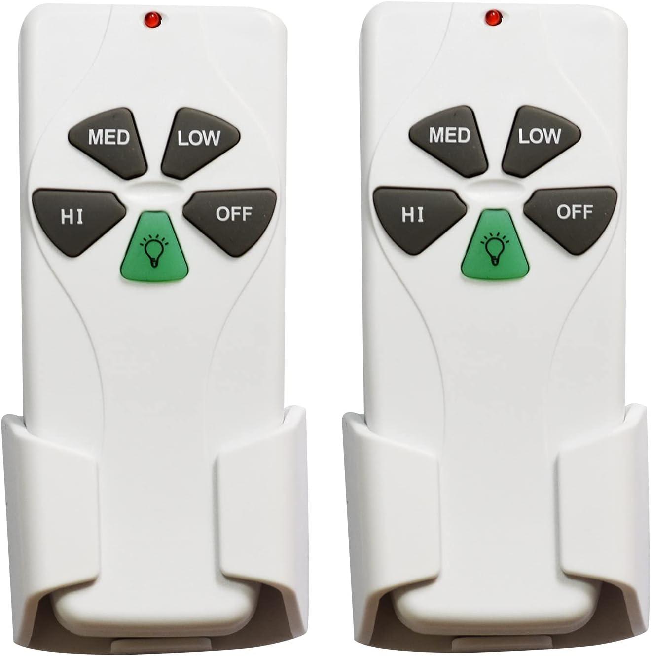 White Replacement Remote Control for Hampton Bay and Harbor Breeze Fans, 2-Pack