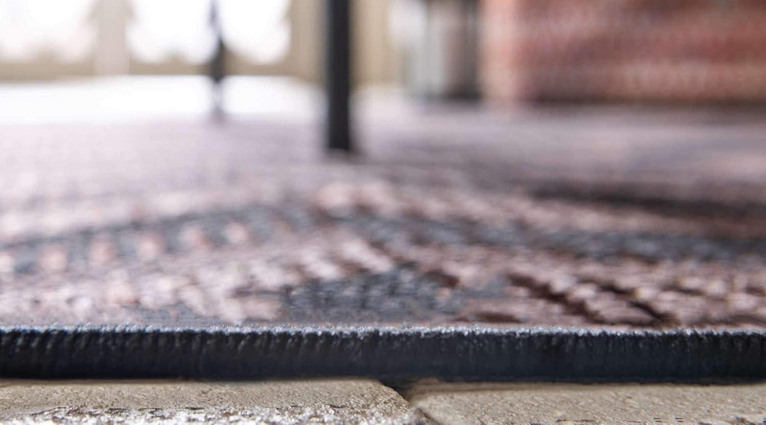 Unique Loom 2' 2 x 6' 0 Runner Brown Outdoor Modern Chevron Area Rug