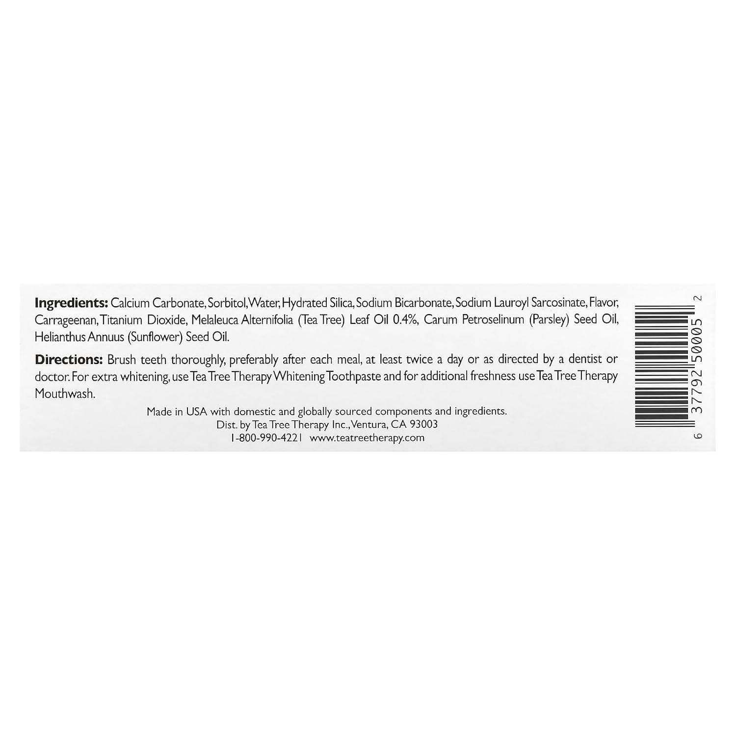Tea Tree Therapy Tea Tree Toothpaste with Baking Soda 5 oz Paste