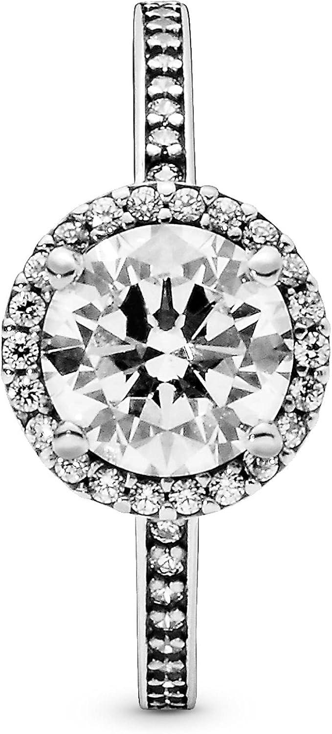 PANDORA Classic Elegance Ring, Sterling Silver, Clear Cubic Zirconia, Size 5