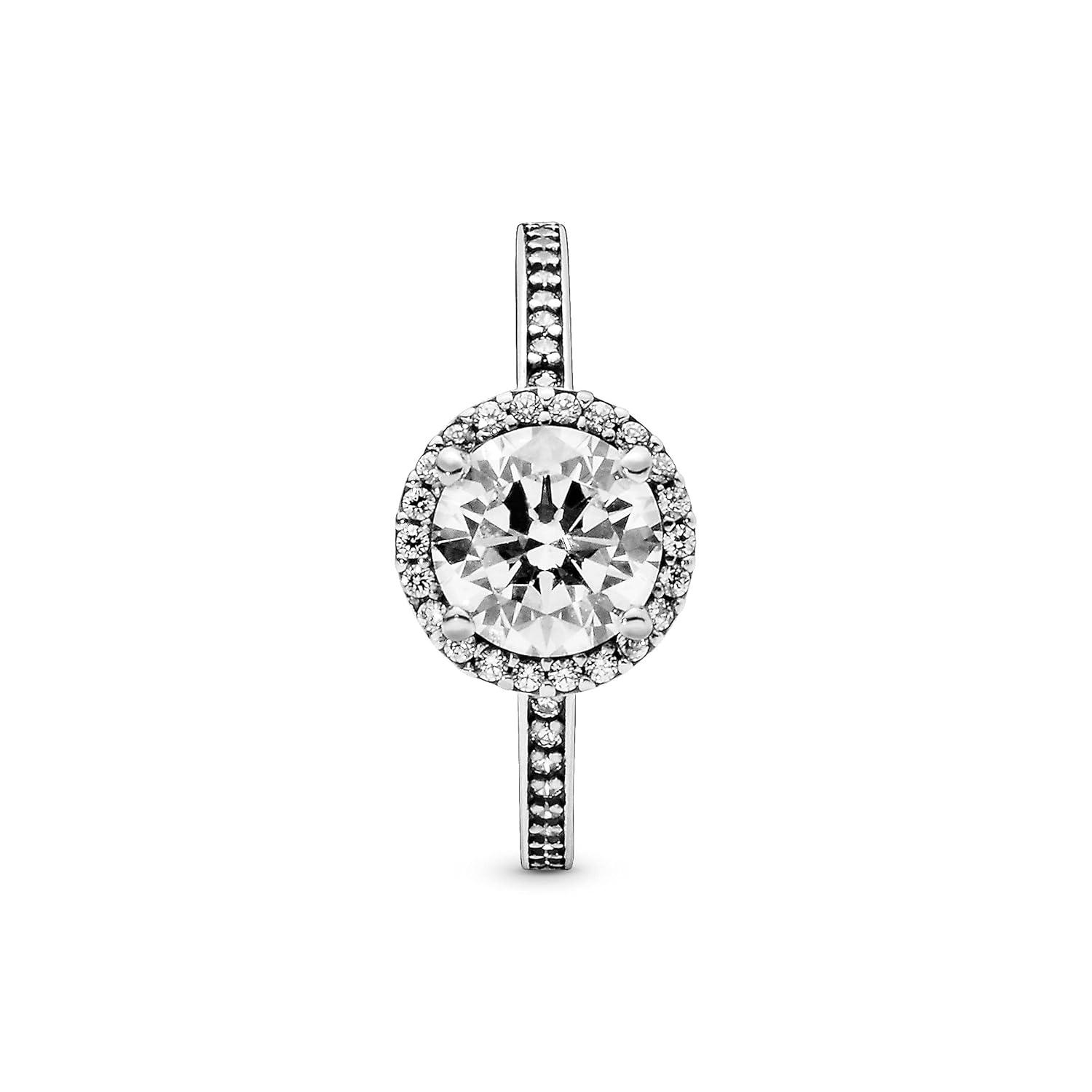 PANDORA Classic Elegance Ring, Sterling Silver, Clear Cubic Zirconia, Size 5