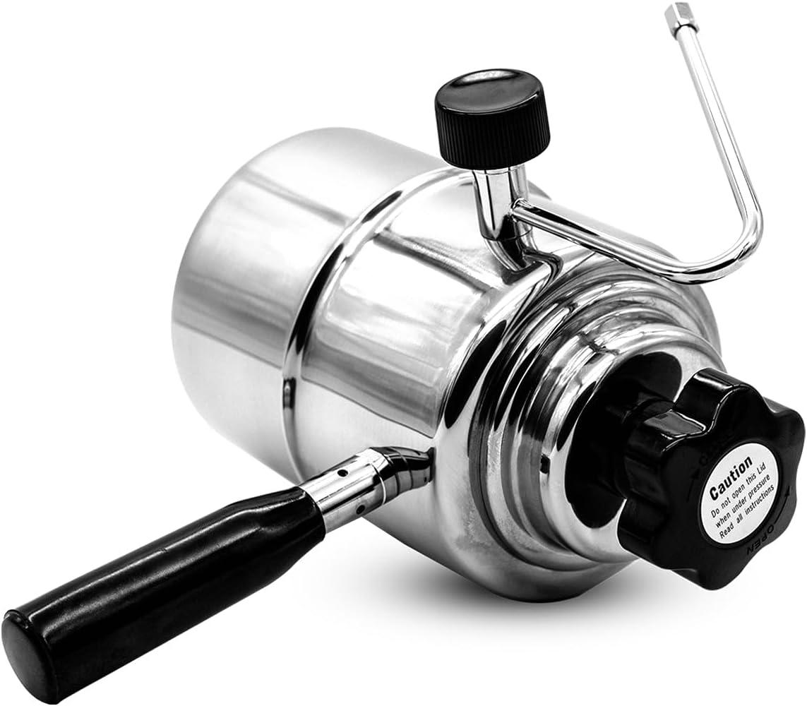 Compact Stainless Steel Stovetop Milk Frother and Steamer