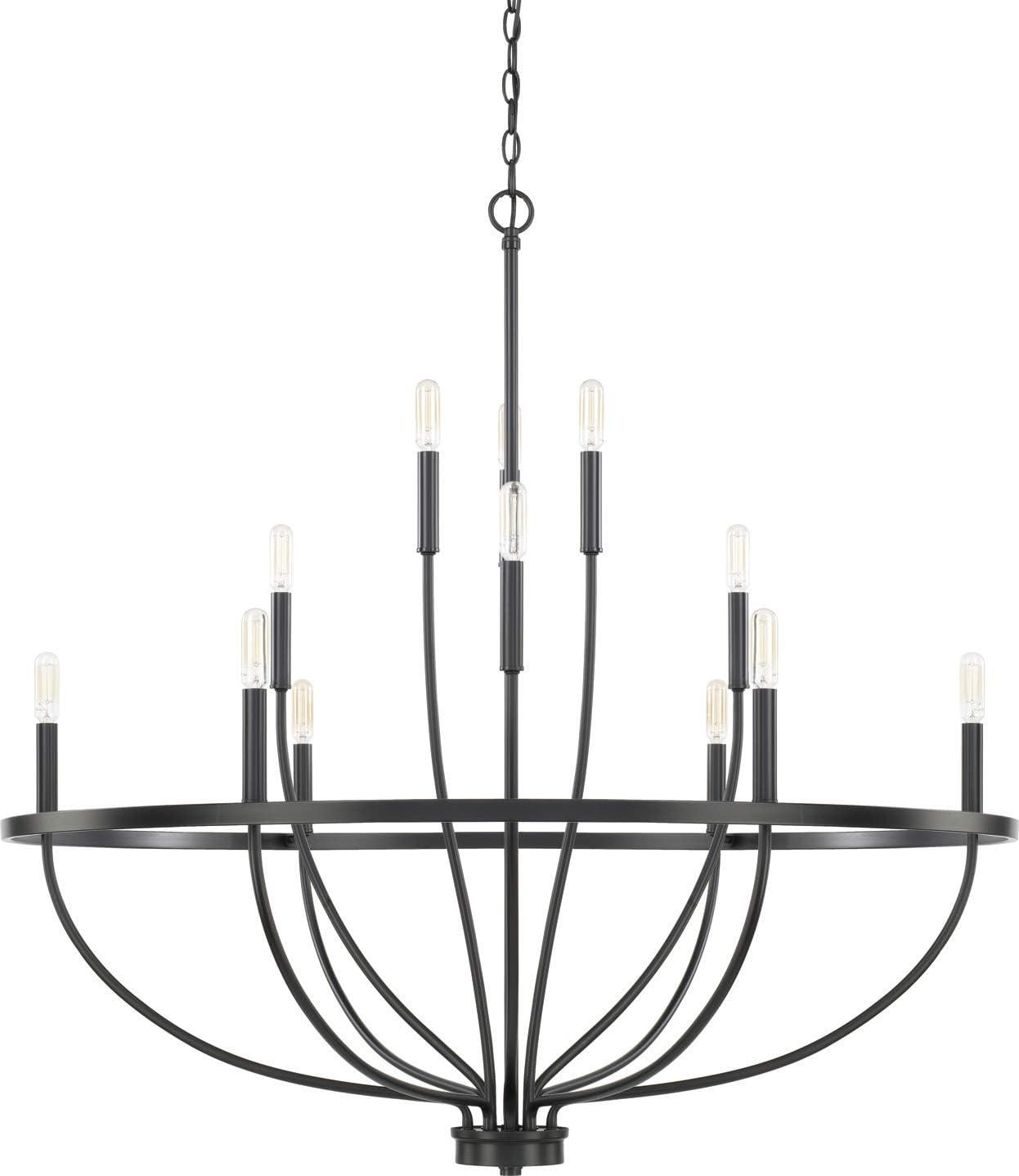 Capital Lighting 428501 Greyson 12 Light 40" Wide Taper Candle Chandelier - Black