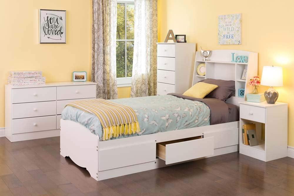 White Double Dresser with Extra Deep Drawers and Roller Glides