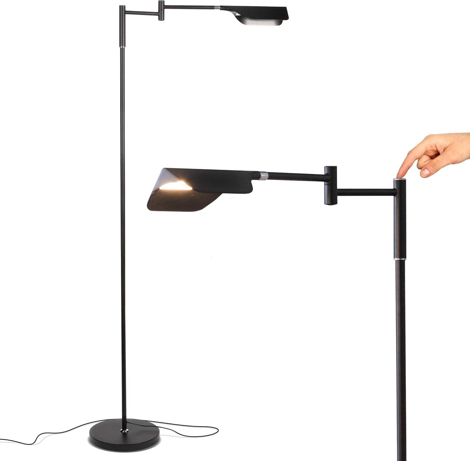 Leaf 53 in. Industrial 1-Light 3-Way Dimming LED Task Floor Lamp with Metal Empire Shade