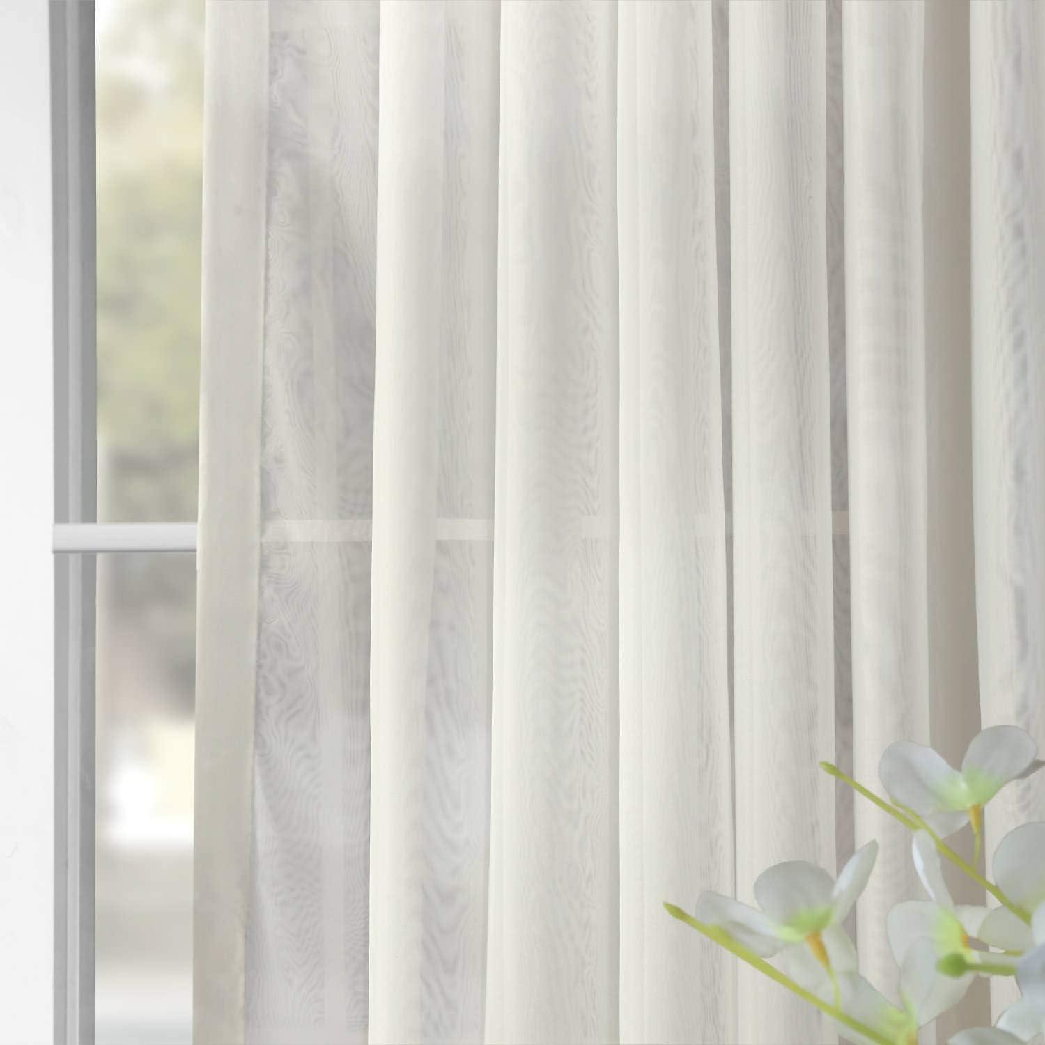 Exclusive Fabrics & Furnishing Signature Double Wide Layered Sheer Curtain Exclusive Fabrics & Furnishing Signature Double Wide Layered Sheer Curtain: 84-in x 100-in