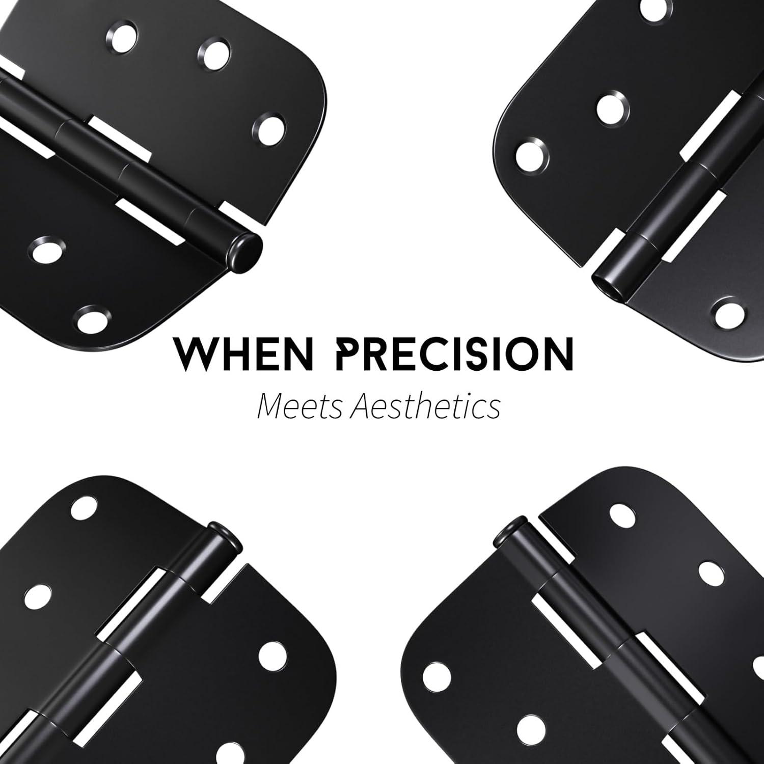 Design House Door Hinge 4-Inch, 5/8-inch Radius, 3-Pack (Set of 3)