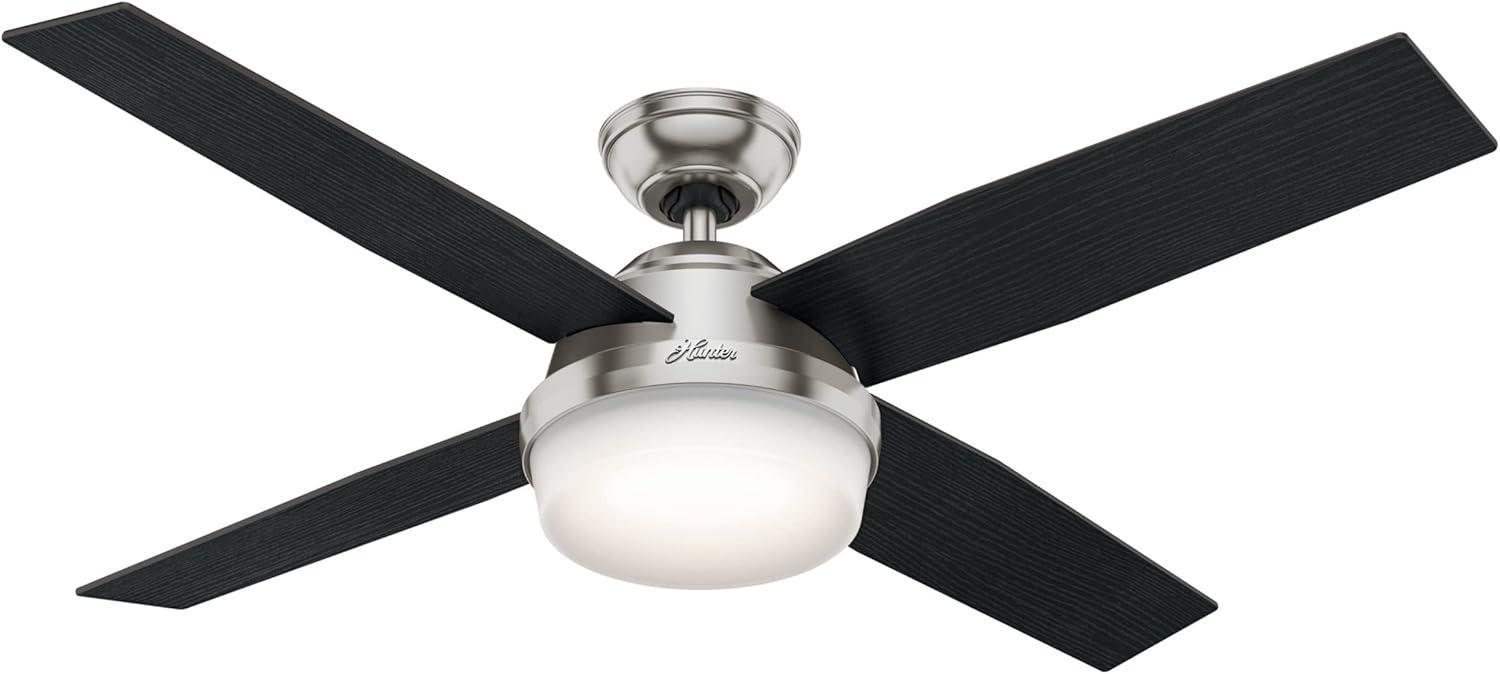 Dempsey 52" 4 - Blade Contemporary Indoor Ceiling Fan with Lights and Remote