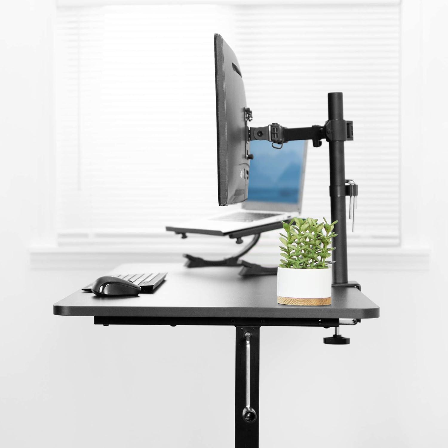 Modern Alloy Steel 55" Black Adjustable Standing Desk