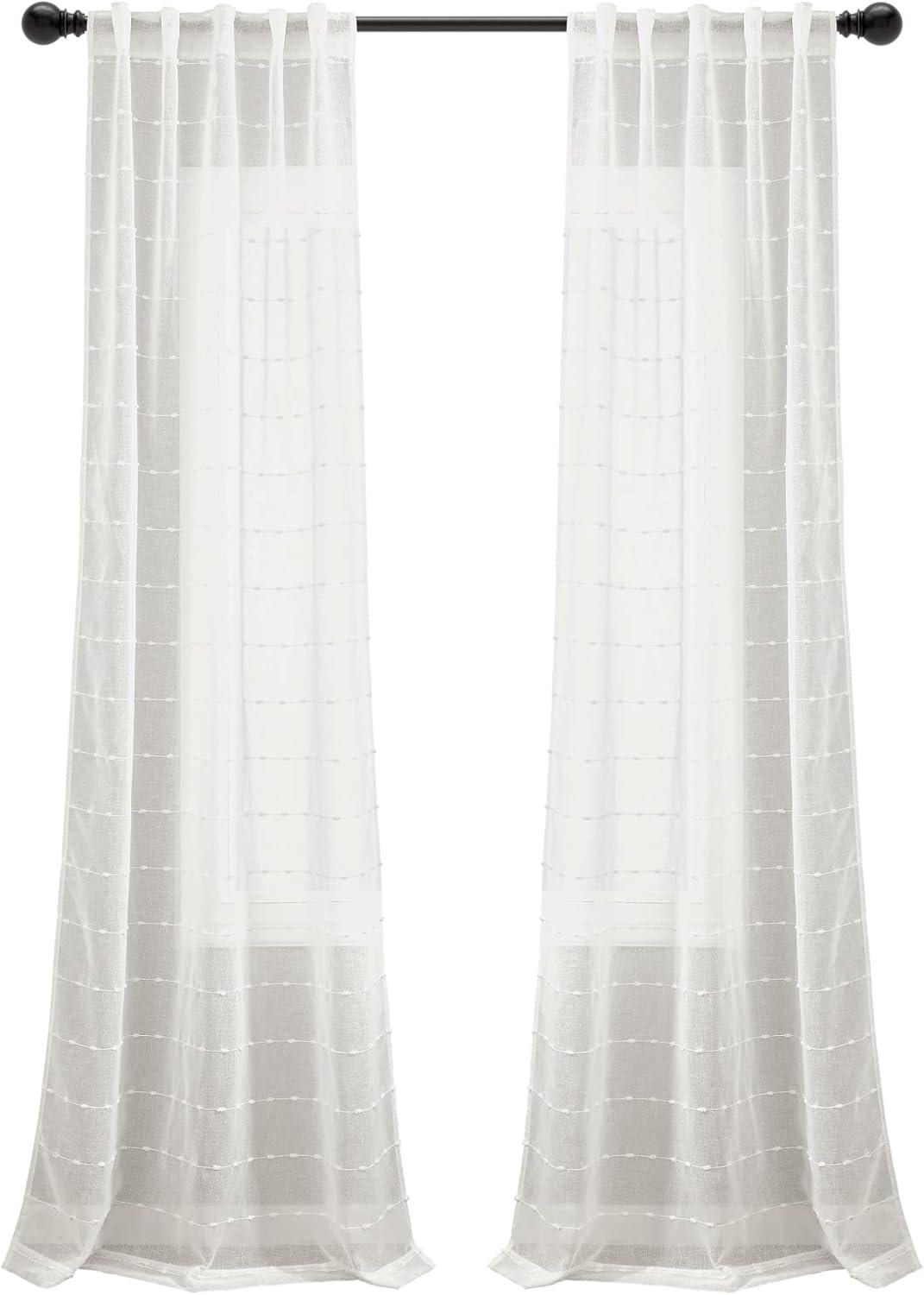 Lush Decor Solid Sheer Curtain Panels (Set of 2)