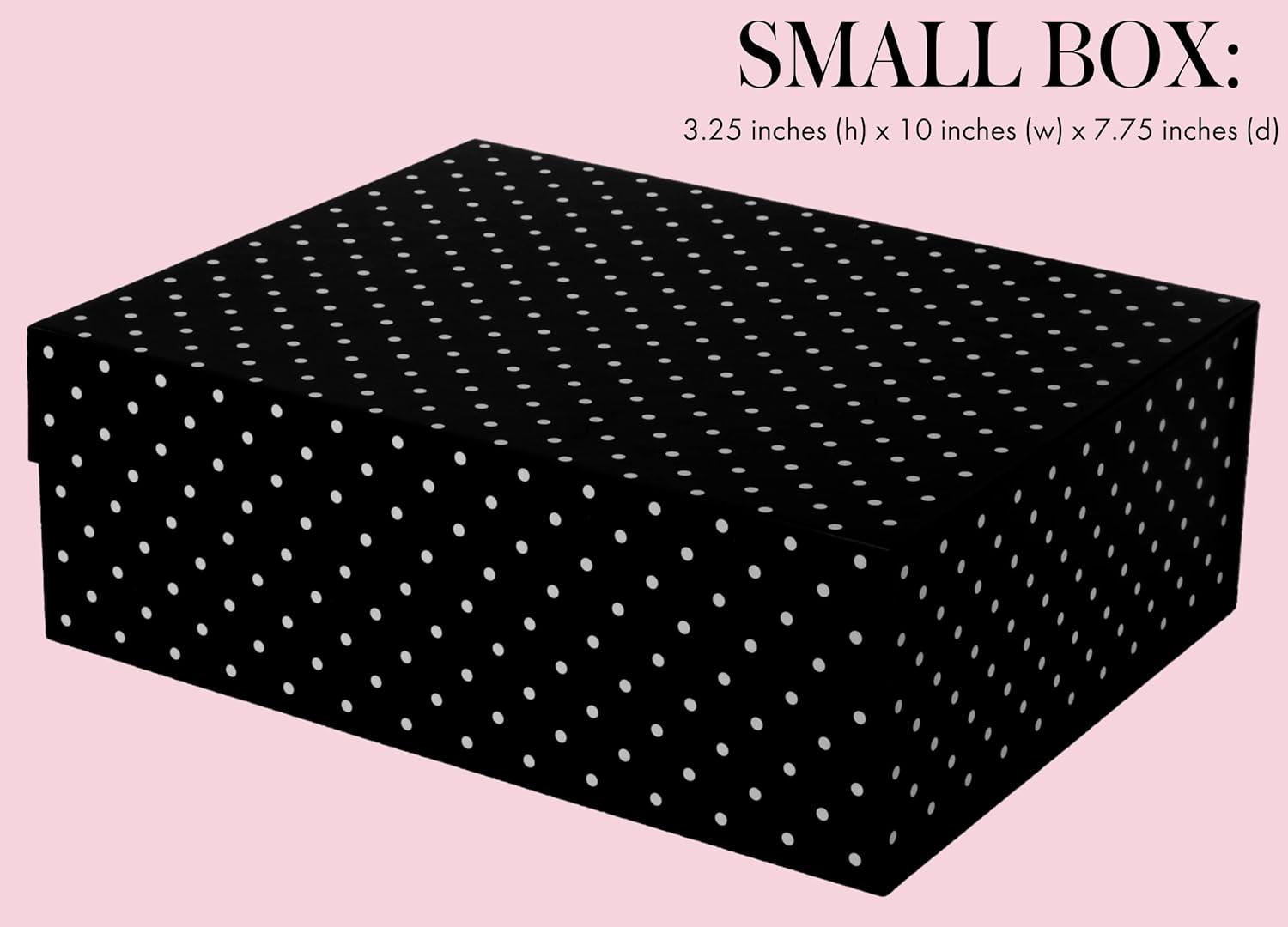 Kate Spade New York Decorative Storage Boxes with Lids, 3 Pack Sturdy Organizer Storage Bins, Includes Small Medium Large Pink Nesting Boxes with Magnetic Closure, Dots and Stripes