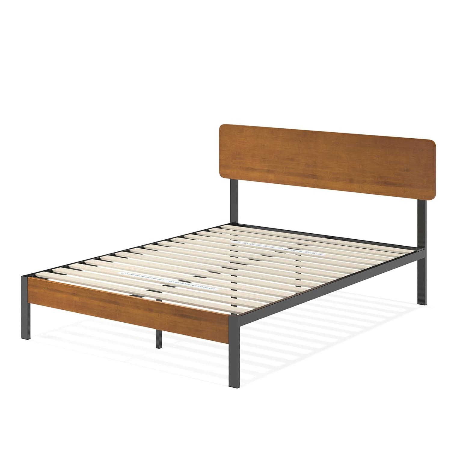 Full Olivia Metal Platform Bed Frame Brown - ZINUS: Steel & Plywood Construction, No Box Spring Needed, 14" Under-Bed Clearance
