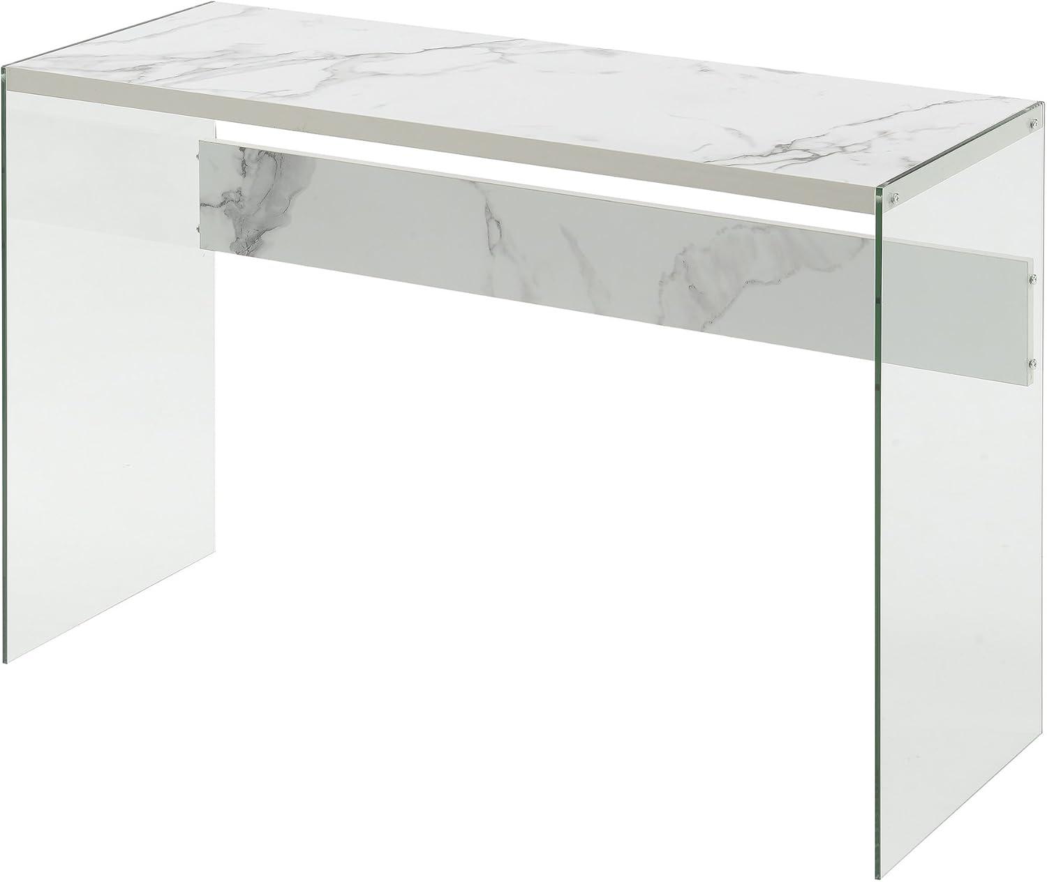 Soho Console Table, Faux White Marble