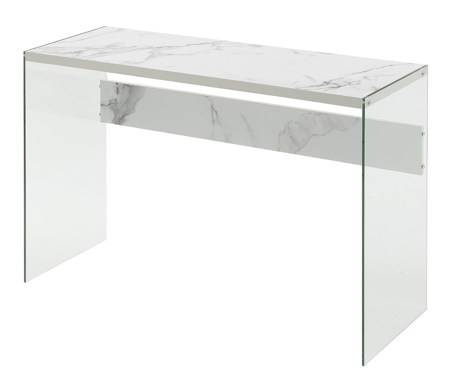 Soho Console Table, Faux White Marble
