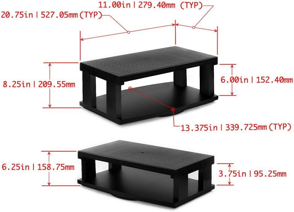 Aleratec 2-Tier Swivel TV Stand: Adjustable TV Riser for Flat Screens, Gaming Consoles and Monitors - Space-Saving Tabletop Stand for Home and Office (20.75in x 11in)