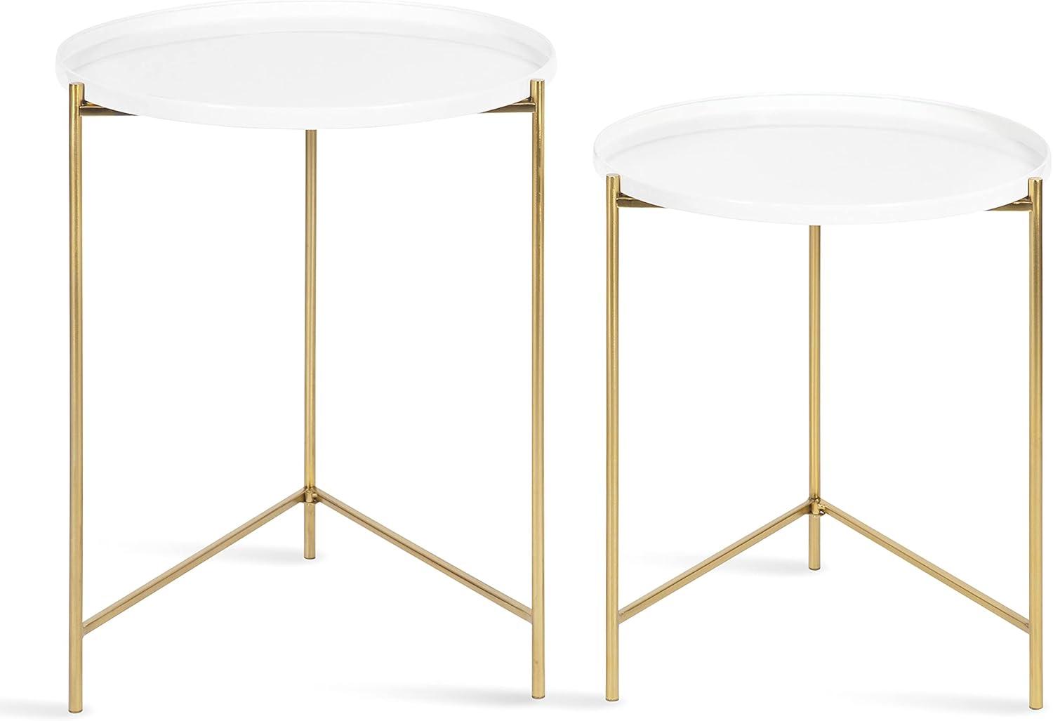 Kate and Laurel Ulani Round Metal Accent Table Set