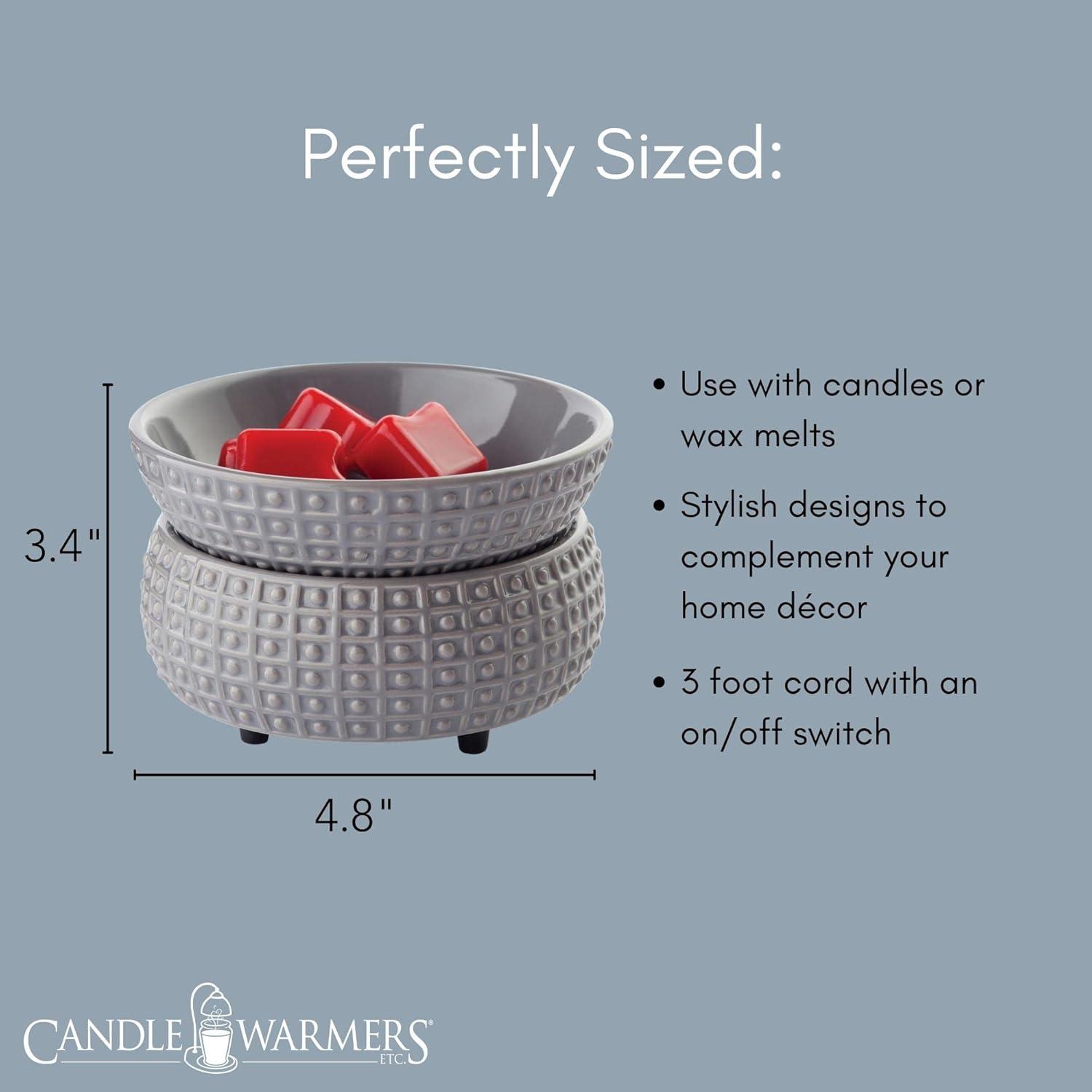 Slate Gray Ceramic 2-in-1 Candle and Wax Melt Warmer