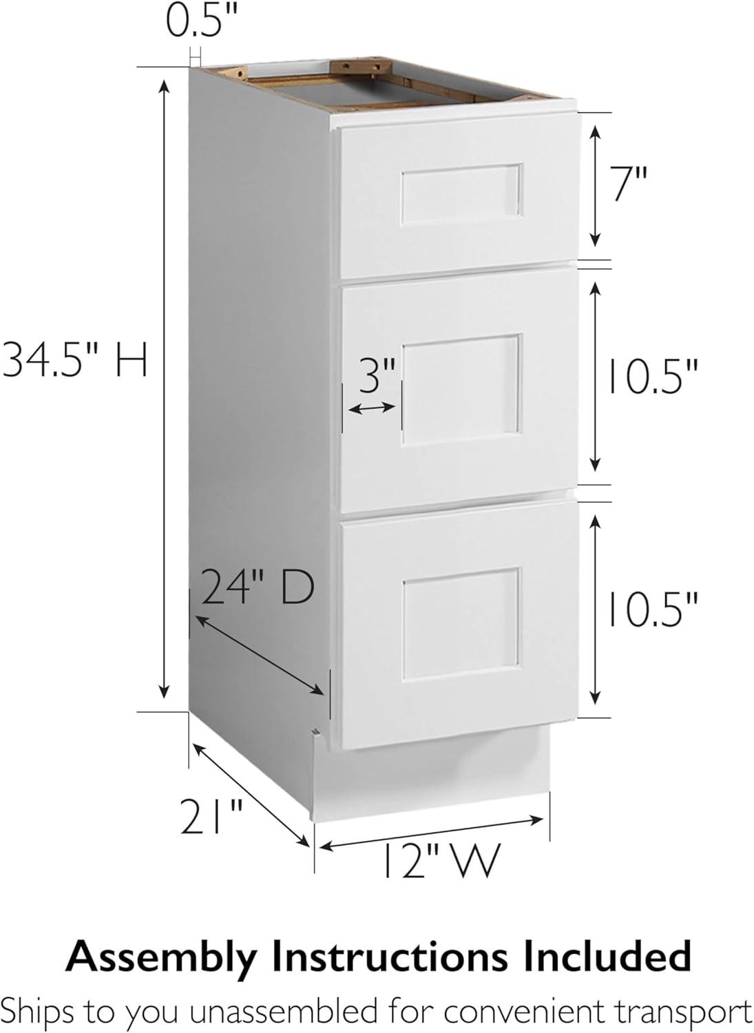 Design House Design House Brookings Unassembled Shaker Drawer Base Kitchen Cabinet