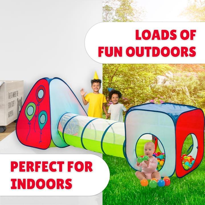 Title: Kiddey Tunnel and Ball Pit Play Tent Set: Spark Imagination with 3-Piece Pop-Up Adventure