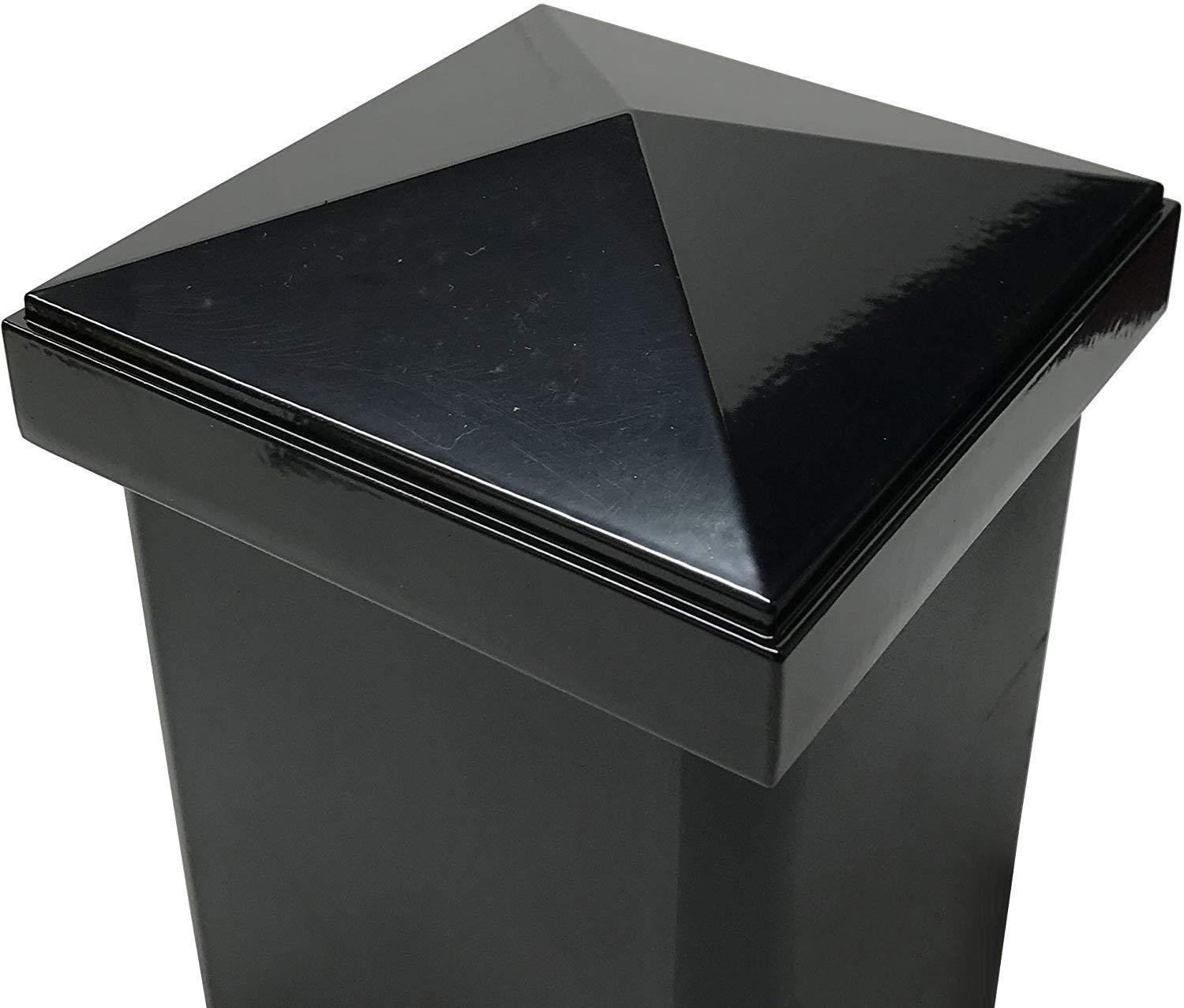 Tapa de Poste Piramidal de Aluminio de 4" x 4" para Postes de Metal - Ajuste a Presión - Negro