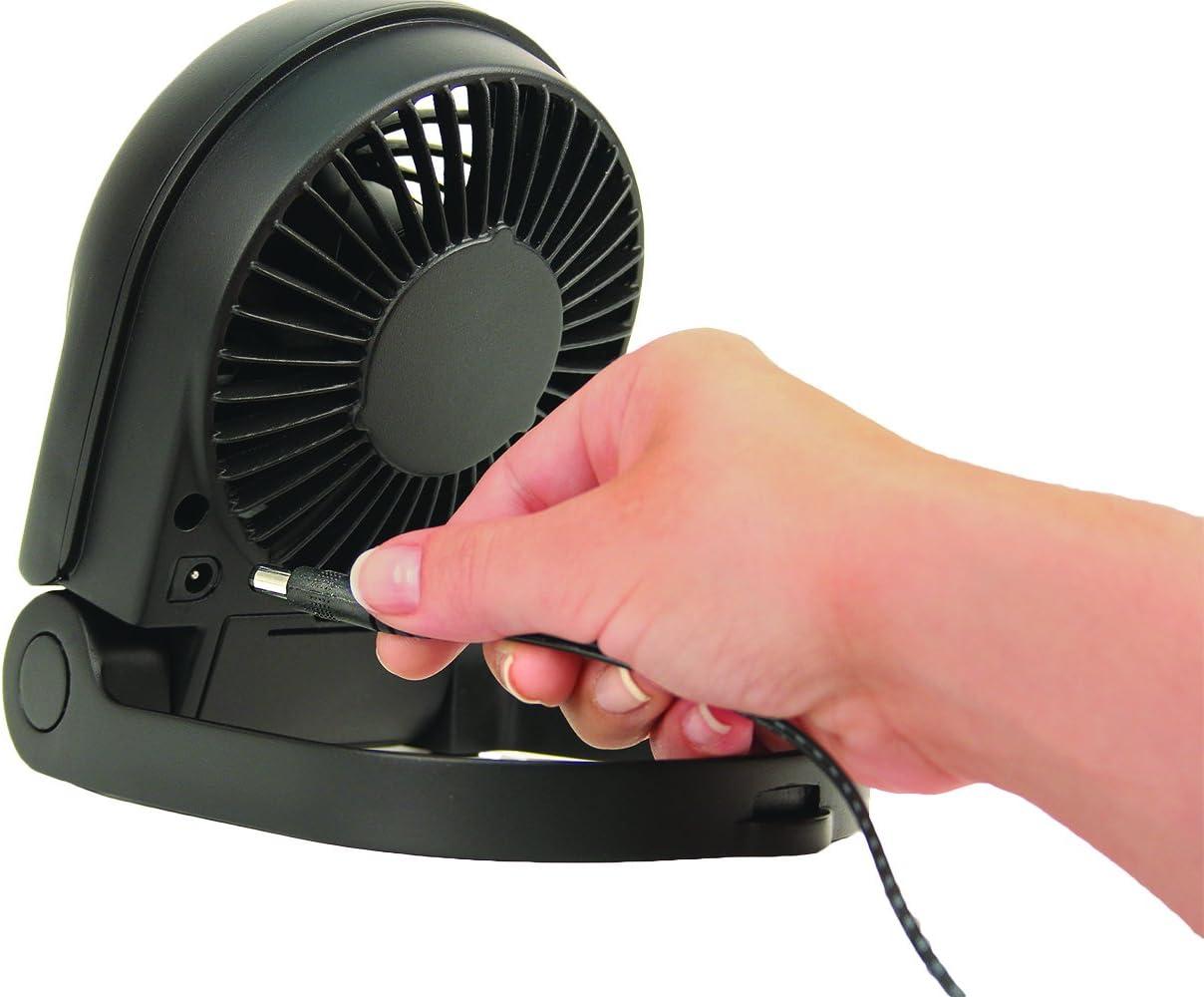 Honeywell Black Turbo on the Go Portable Folding Personal Fan, Black, New, L: 4.74", HTF090B