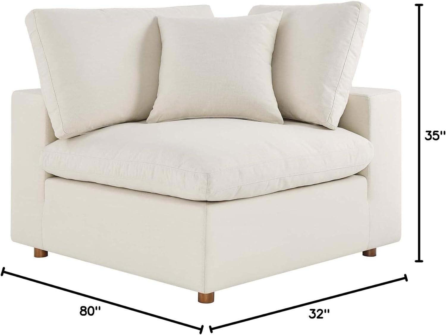 Light Beige Fabric Modern Modular Loveseat Sofa