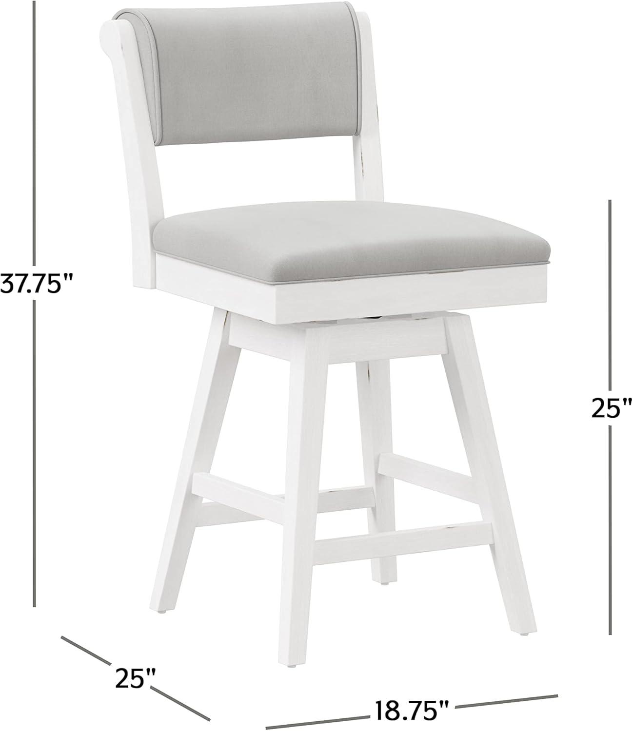 Hillsdale Furniture Clarion Wood and Upholstered Counter Height Swivel Stool, Sea White