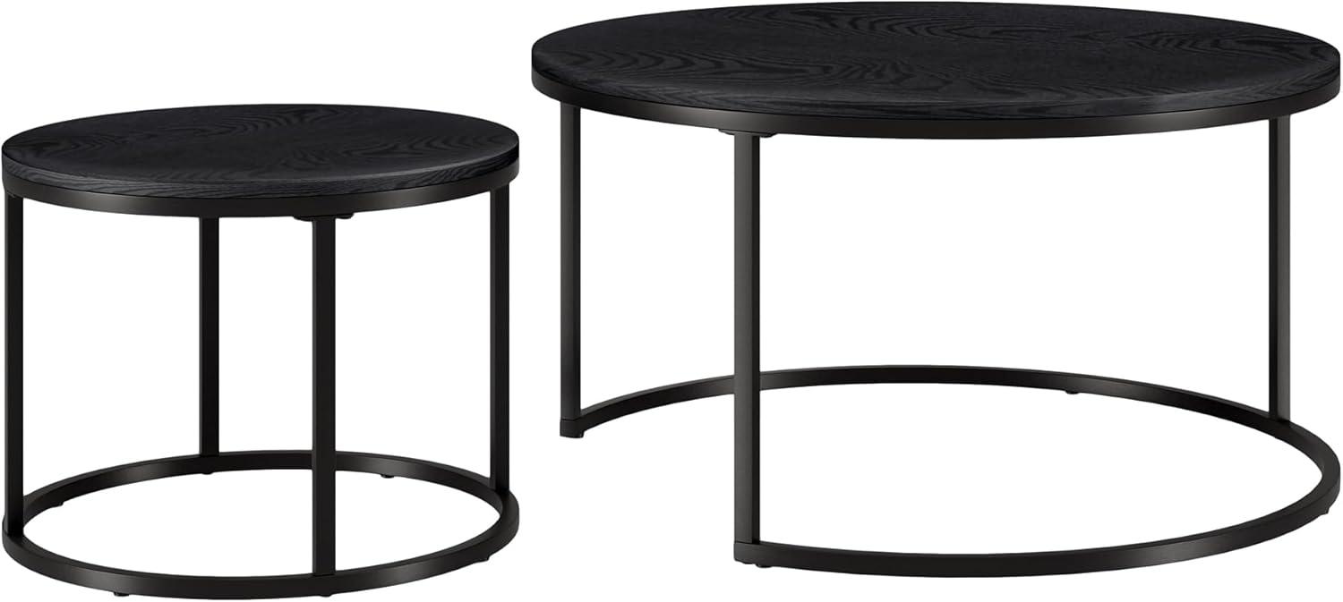 Evelyn&Zoe Watson Round Nested Coffee Table in Blackened Bronze