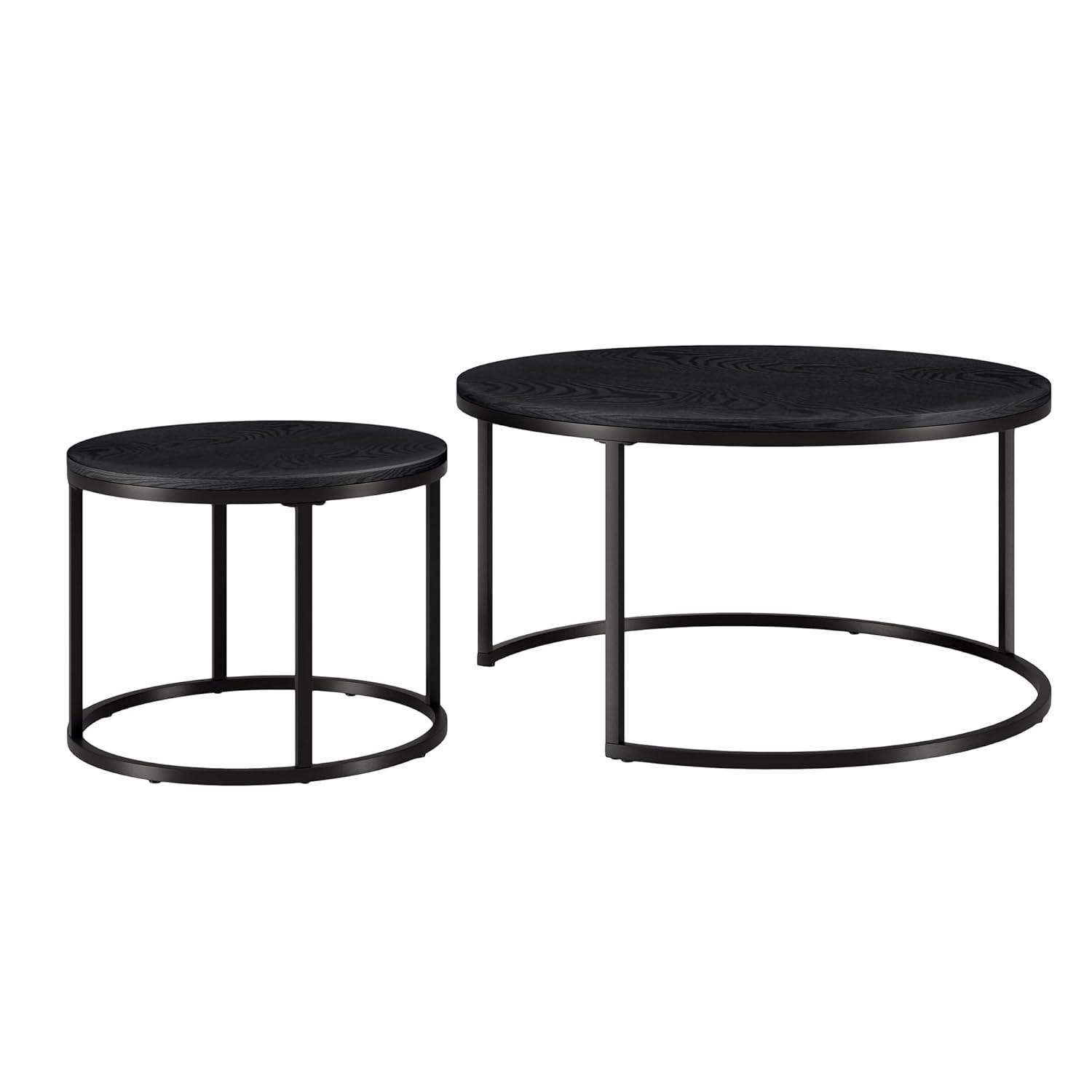 Evelyn&Zoe Watson Round Nested Coffee Table in Blackened Bronze