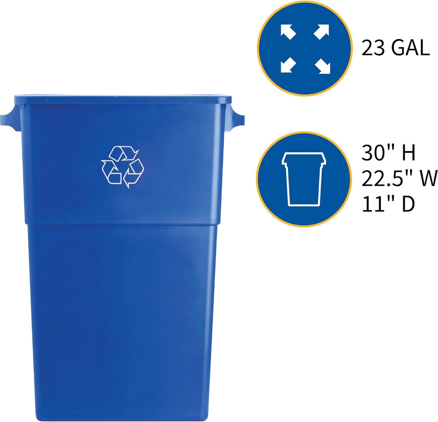 Genuine Joe Plastic Open Recycling Bin - 23 Gallons