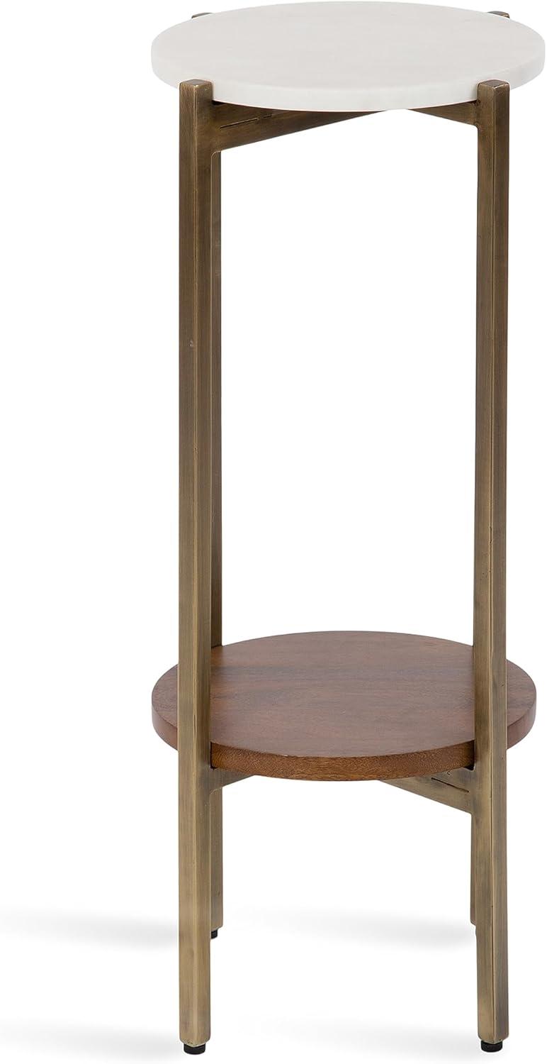 Kate and Laurel Moxley  Metal Tea Table, 11x11x25, Walnut Brown