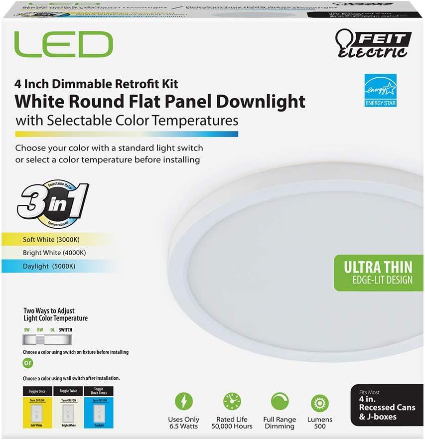 Feit Electric 3933439 4 in. 6.5 watt LED Retrofit Downlight Kit, White