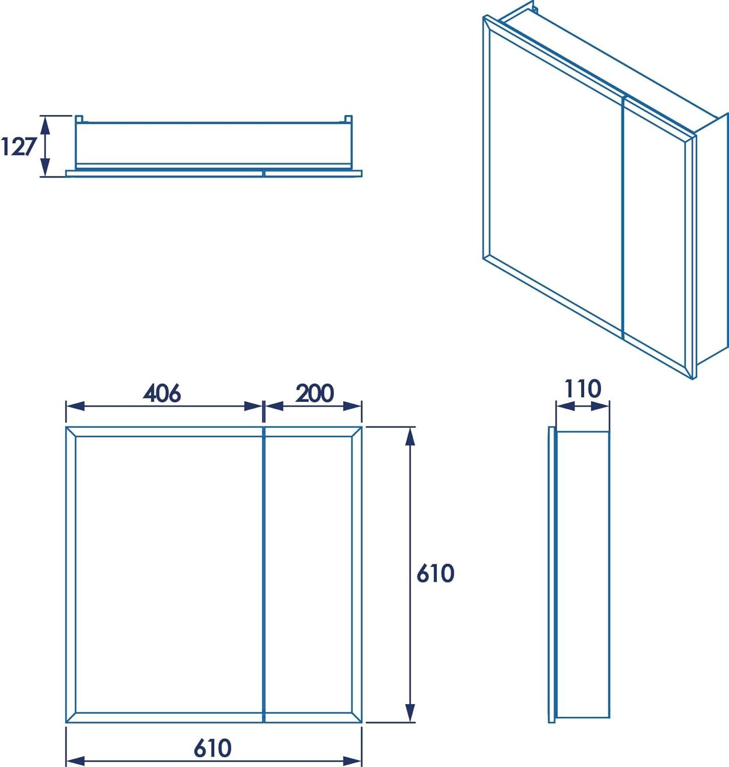 Wellington 24-Inch Mirrored Double Door Wall Cabinet