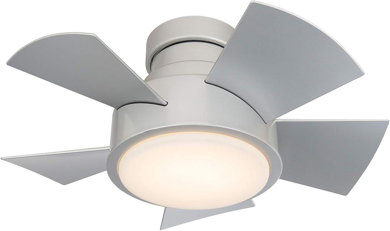 Vox 5 - Blade Indoor/Outdoor Smart Flush Mount Ceiling Fan with Remote Control and LED Light Kit