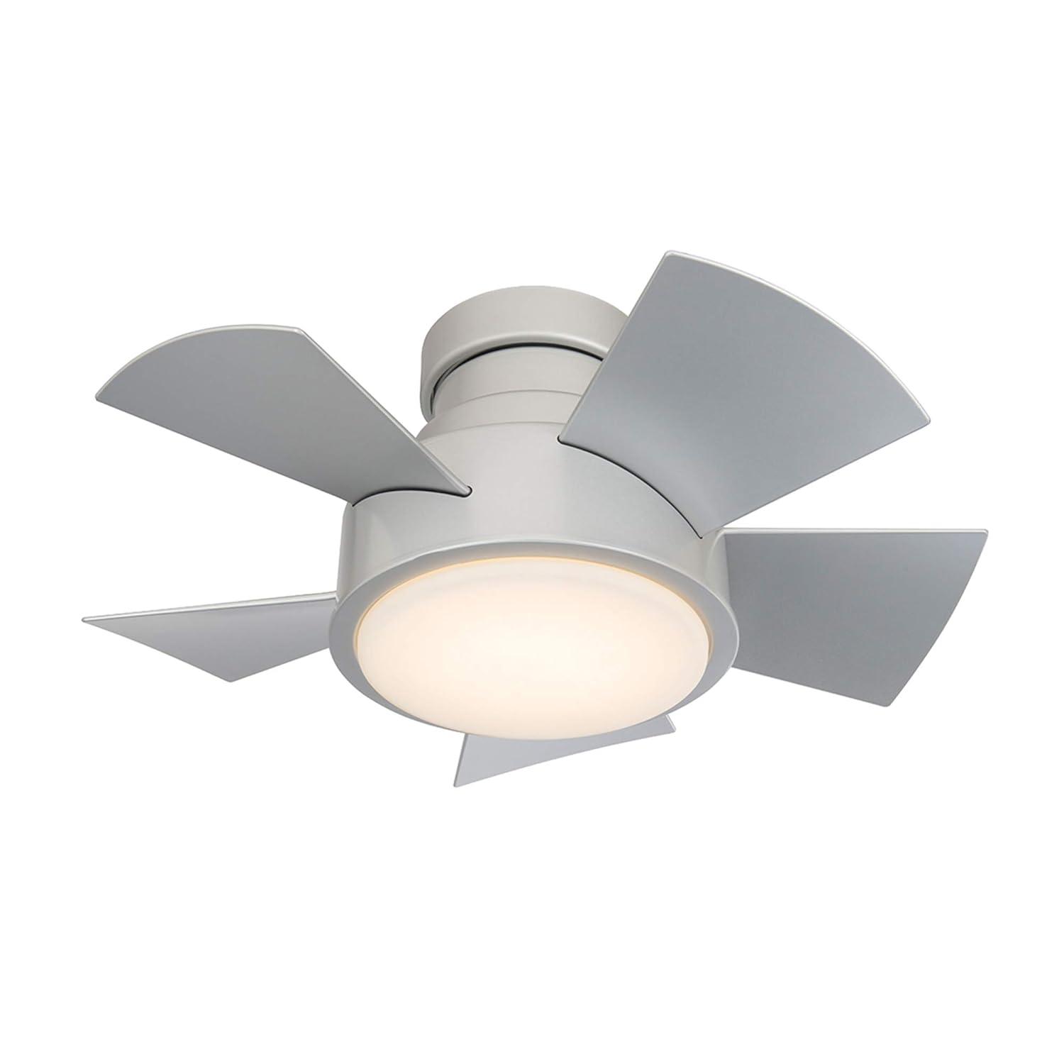 Vox 5 - Blade Indoor/Outdoor Smart Flush Mount Ceiling Fan with Remote Control and LED Light Kit, Works With Alexa and iOS or Android App