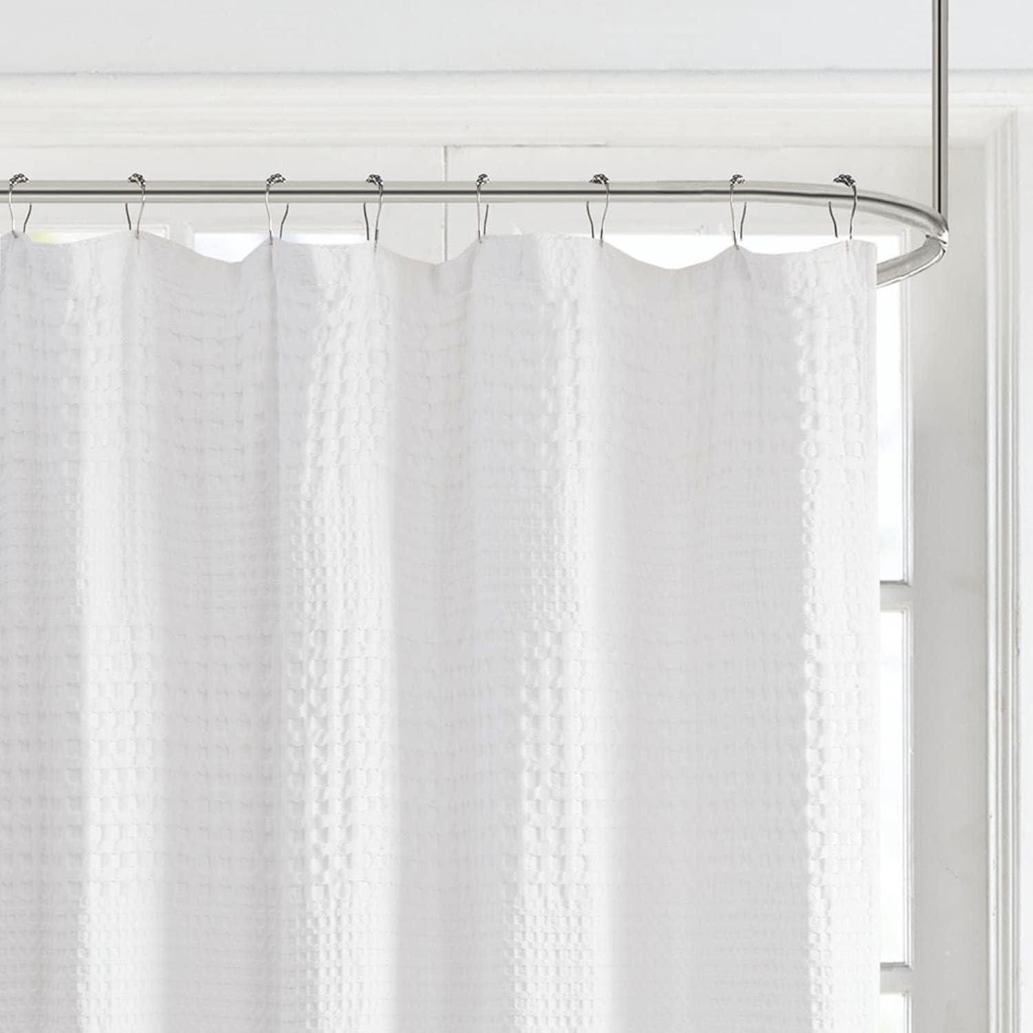 Arlo Waffle Textured Solid Shower Curtain