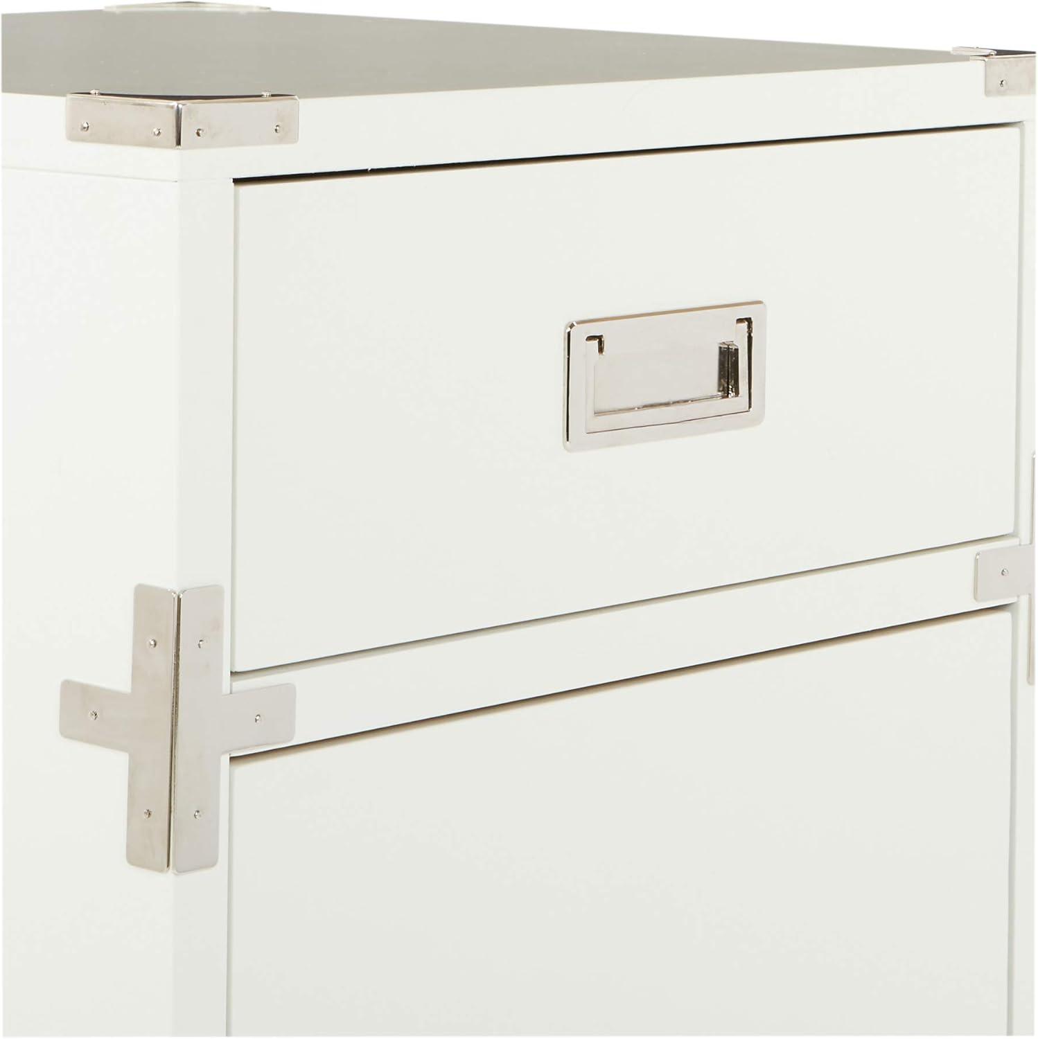 Wellington White 2-Drawer Campaign Style File Cabinet